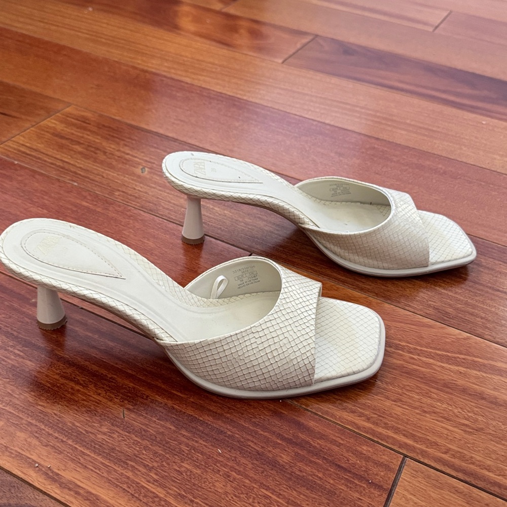Zara faux lizard mules size 39